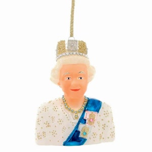 Queen Elizabeth Glass Christmas Ornament