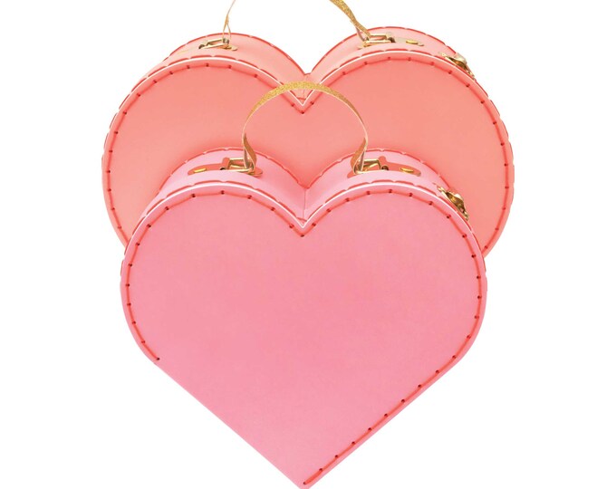 Pink Heart Suitcases Valentine Gift Heart Shaped Luggage Set Etsy