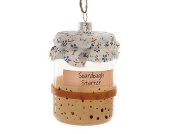 Sourdough Starter Glass Ornament, Baking Gift