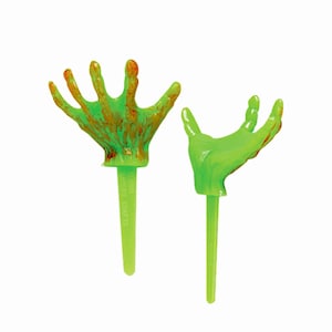 Monster Hand Picks, Spooky Halloween Cake Toppers (set of 12), Zombie Hand Halloween Decoration