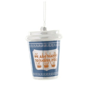 NYC Deli Cup Ornament, We Are Happy to Serve You, Kitsch Christmas