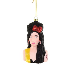 Amy Winehouse Glass Christmas Ornament, Music Legend Gift