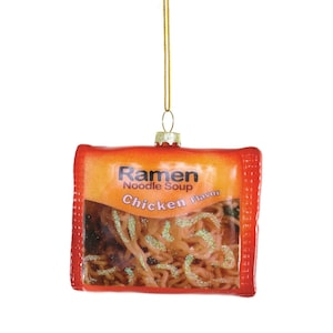 Ramen Noodle Soup Packet, Glass Ornament