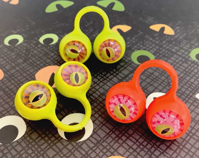 Scary Googly Eye Cupcake Rings 5, Eyeball Rings, Wiggly Eye Monster