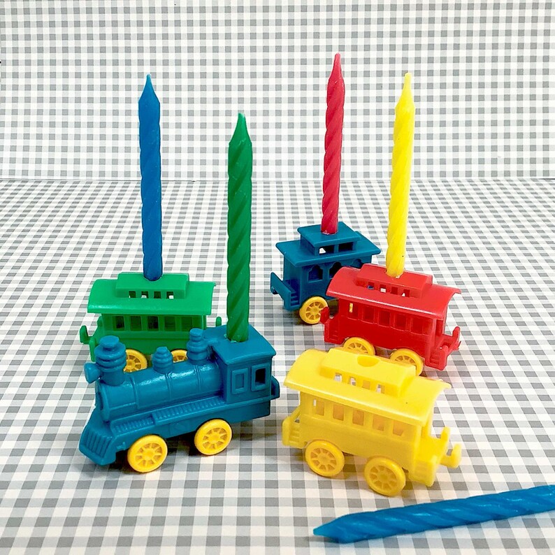 Train Candle Holders Plastic Train Candle holder Birthday Etsy