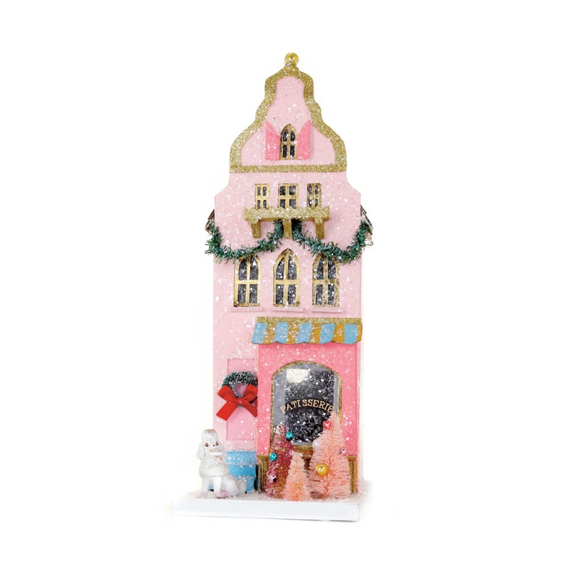 Foster & Co Christmas Patisserie Shop 17.75" Paper Maché Village Collectible Building