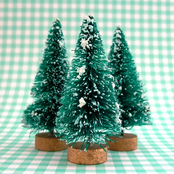 Mini Sisal Christmas Trees Mini Bottle Brush Christmas Trees 