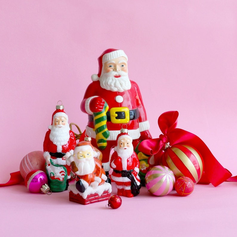 Glass blow Mold Santa Ornament Vintage Christmas Cody - Etsy