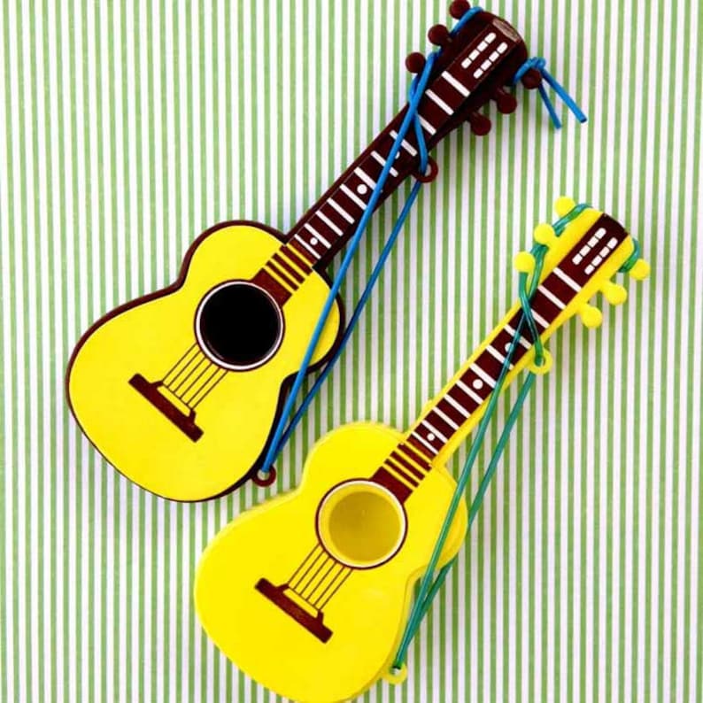 Guitar Cake Toppers Guitar Player Groom Rock and Roll Cake Plastic Guitar 2 Music Cake Topper Wedding Cake Topper Miniature Guitars