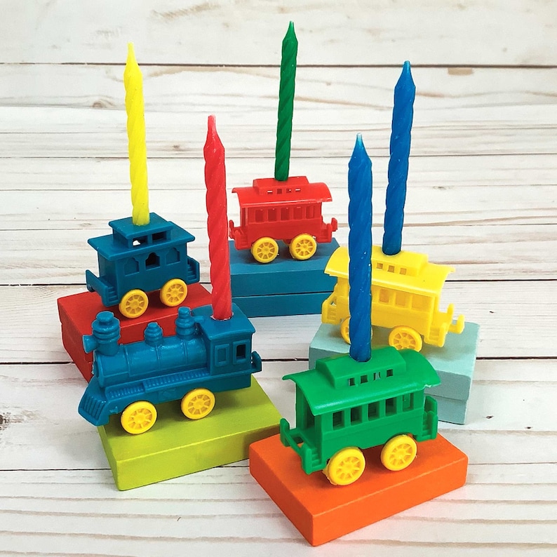 Train Candle Holders Plastic Train Candle holder Birthday Etsy