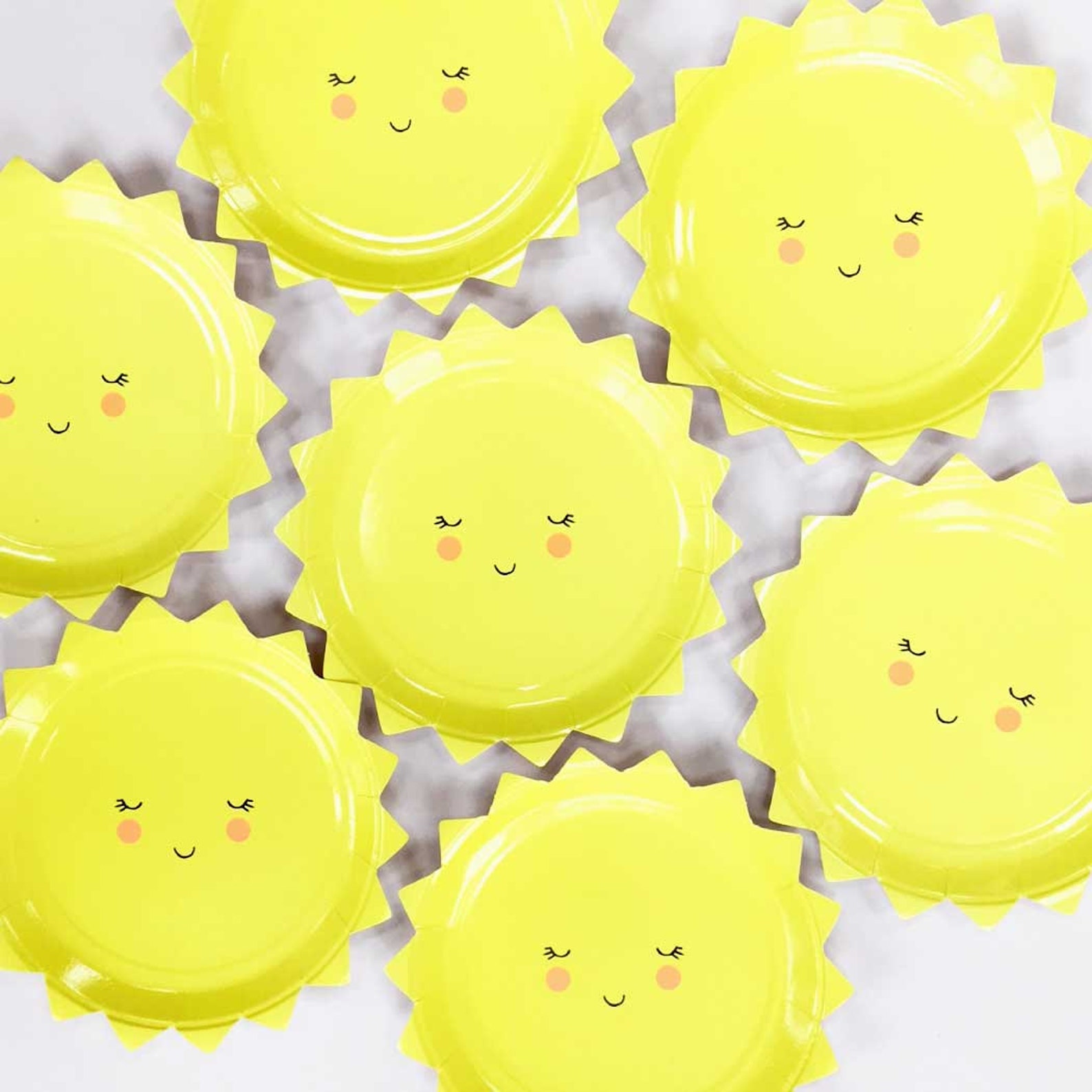 Sun Party Plates Set of 12 Paper Plates for a Happy Etsy