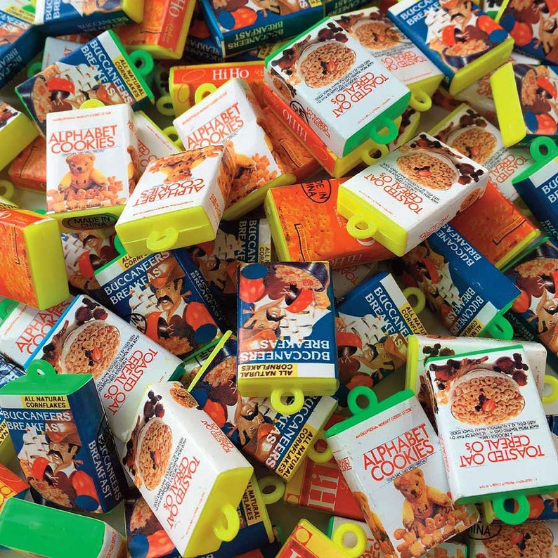 8 Cereal Box Charms 1970s Vending Machine Prize Plastic Etsy