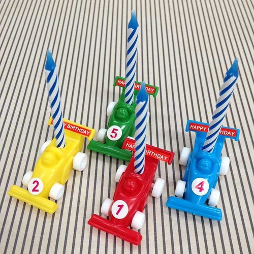 Race Car Candle Holders 4 Indy Car Cake Toppers Novelty Etsy