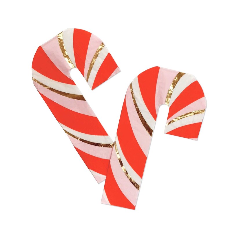 Candy Cane Napkins pk 16 Christmas Party Decor Peppermint Etsy