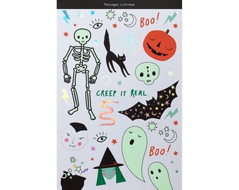 20 Blatt Halloween temporäre Tattoos für Kinder Halloween-Partygeschenke Tüten Füller leuchtende Fake Tattoo für Süßigkeiten oder Leckereien Vampir-Kürbis-Flädermäuse 20 Blatt Halloween temporäre Tattoos für Kinder Halloween-Partygeschenke Tüten Füller leuchtende Fake Tattoo für Süßigkeiten oder Leckereien Vampir-Kürbis-Flädermäuse
