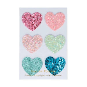 Rainbow Glitter Heart Patches, Valentine’s Day Gift