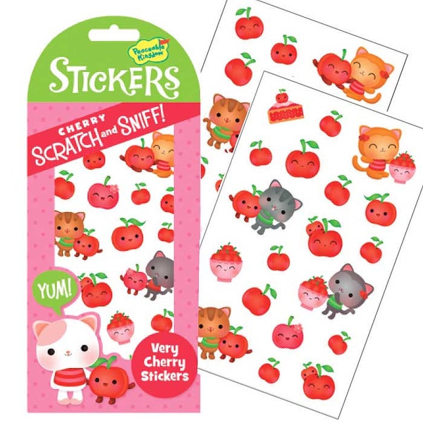 Very Cherry Scratch and Sniff Stickers, Peaceable Kingdom Geurende Stickers Leuke Stickers Stinkende Sticker Kinderen Kinderen Valentijn