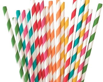 Fiesta Party Straws (25): Mexican Theme, Biodegradable