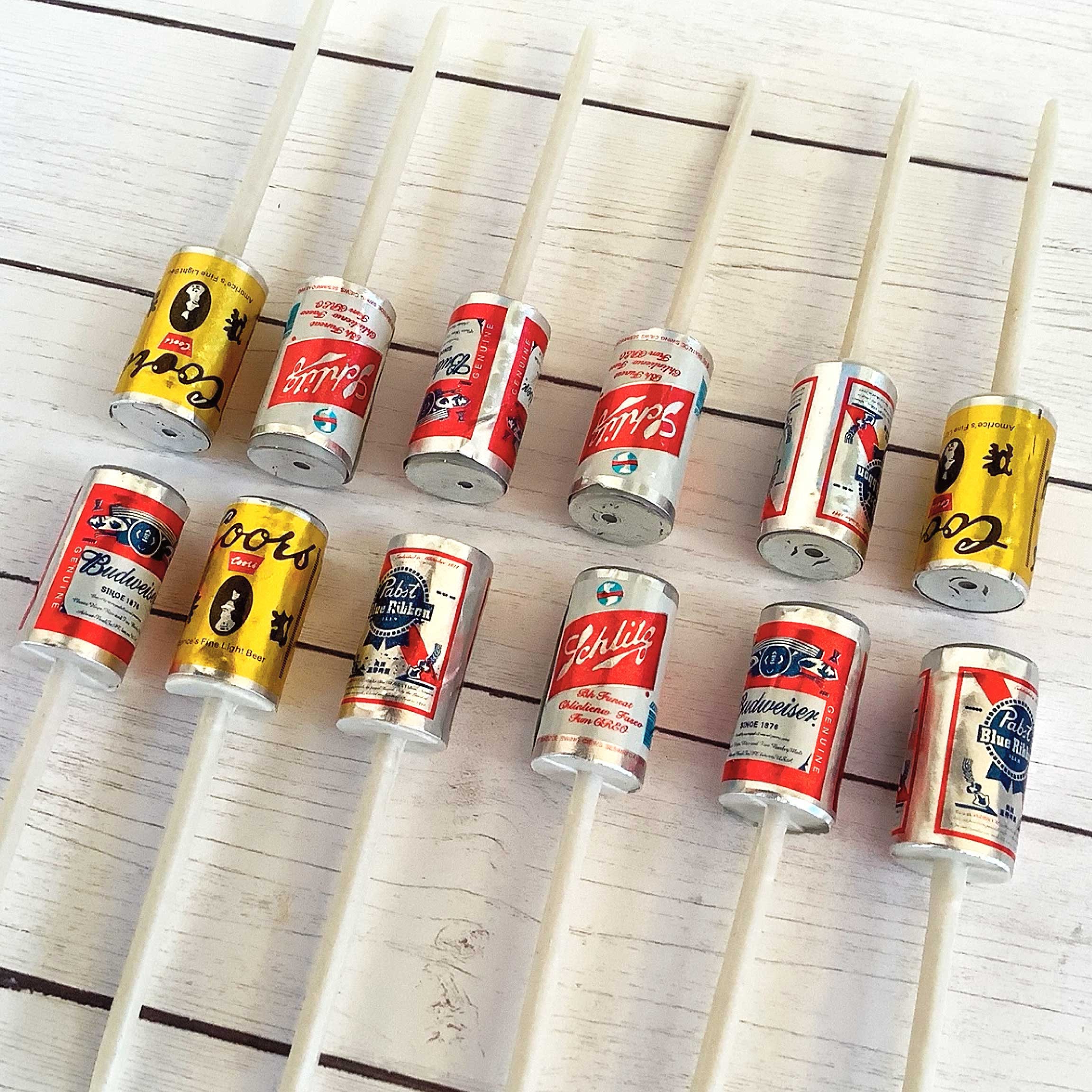 Beer Can Cake Toppers 12 Beer Cupcake Picks Etsy