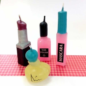 Makeup Candle Set, Birthday Candles, Spa - Glamour - Make Up Birthday, Cake Toppers