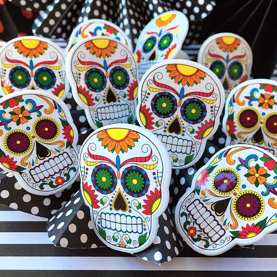 Day of the Dead Cake Topper Rings Sugar Skull Halloween - Etsy