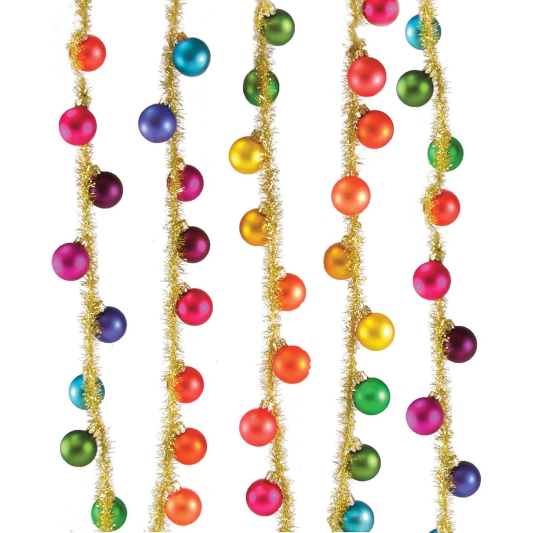 Ornament and Tinsel Garland, 6ft Christmas Swag Decoration, Cody Foster and Co Etsy