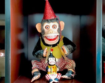 Vintage Toy Monkey Ornament With Cymbals and Wind-up Screw - Etsy