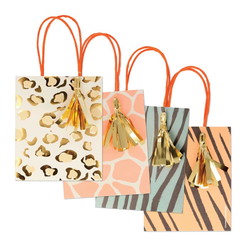Safari Animal Print Party Bags Animal Pattern Gift Bags With Etsy