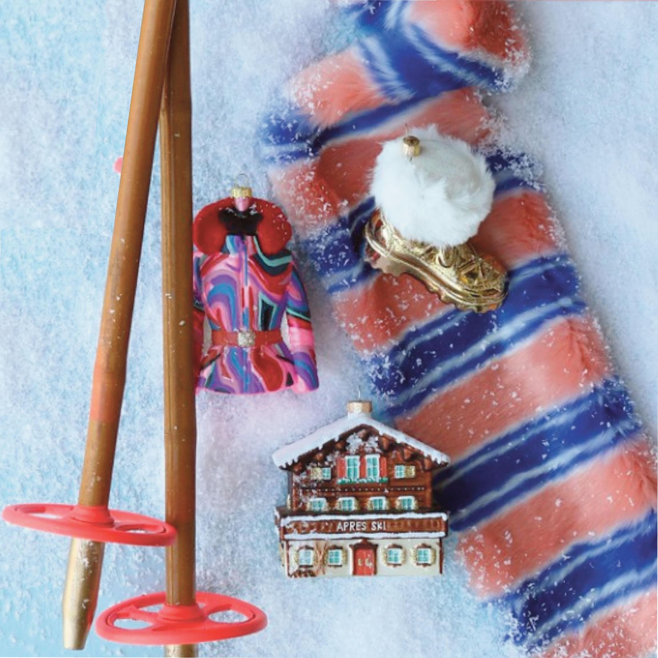 Glass Ski Chalet Ornament, Christmas Village, Cody Foster - Etsy