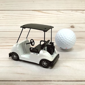 Topper na tort w kształcie wózka golfowego, miniatura do gry w golfa