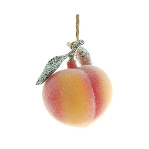 Orchard Fresh Peach Ornament, Glass Bauble
