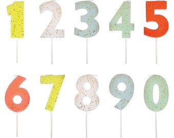 Large Number Candle, Birthday Cake Candles, Meri Meri Number Cake Toppers, Anniversary, 1st Birthday, Gold Glitter Party Decor, 123456789