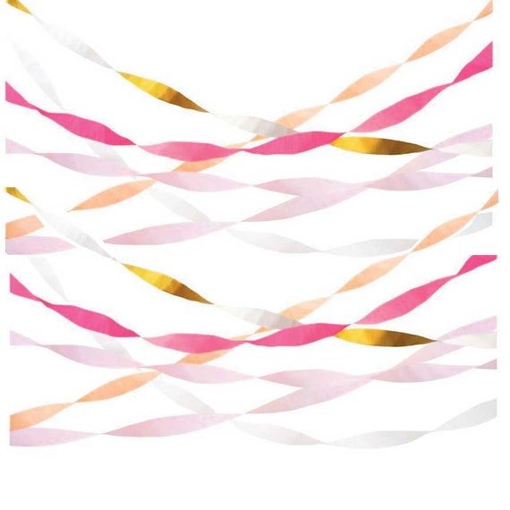 Pink & Gold Crepe Paper Streamers Birthday Decorations -  Portugal