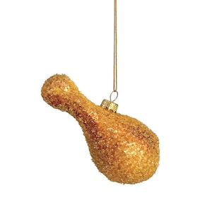 Fried Chicken Ornament, Glass Drumstick