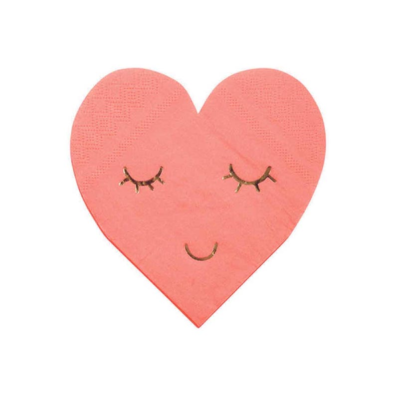 20 x Cloud Napkins with Gold Foil Blushing Face