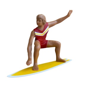 Vintage Surfer Dude Cake Topper (1), Water Sports Miniature, Beach Party Decor, Hawaiian Luau, Summer Party Decorations, Bachelor Party