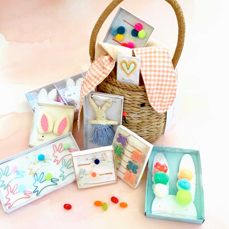 Office Decor Meri Meri Set of 6 Pom Pom Paperclips Easter Basket Stuffer Homeschool Bunny Paper Clips