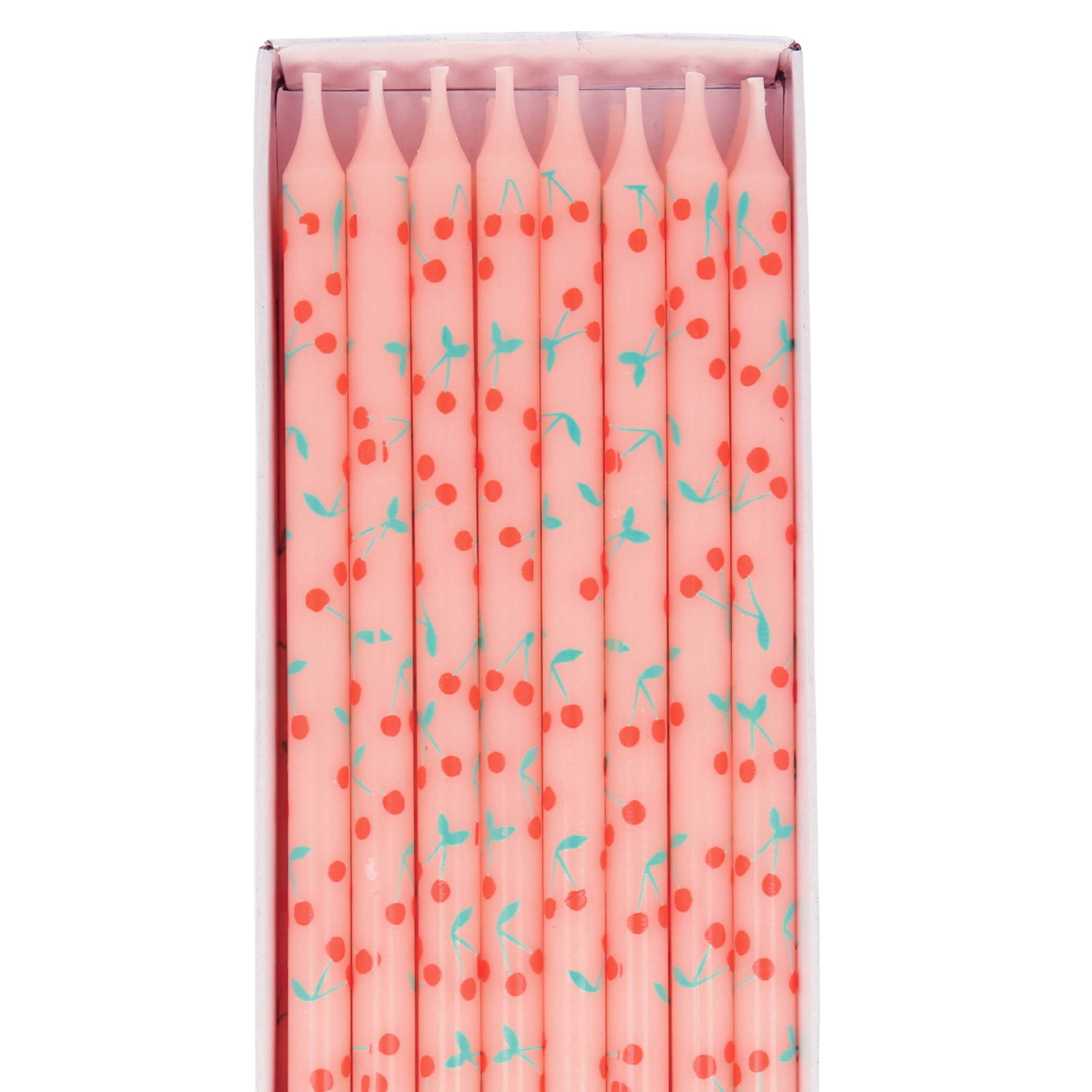 Cherry Candles Pink Floral Birthday Candles Orchard Party Etsy