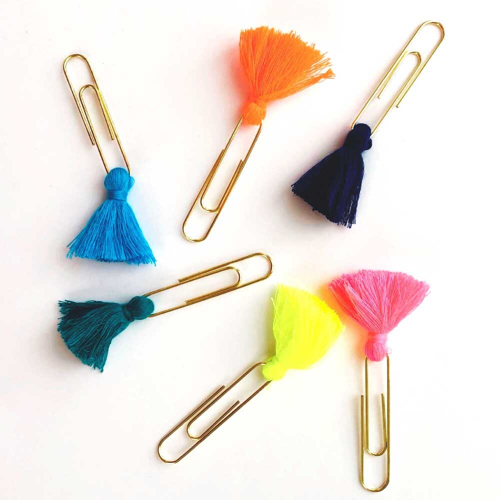 Tassel Paper Clips 6 Decorative Paper Clips Bookmark Etsy