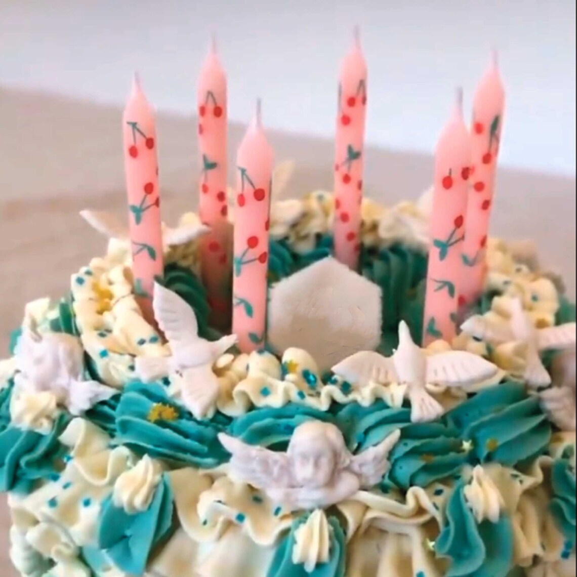 Cherry Candles Pink Floral Birthday Candles Orchard Party Etsy