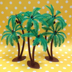 Palm Trees with Coconuts, Cake Toppers, DIY Craft Supply, Beach Tropical Party Decor, Hawaiian Luau Decoration