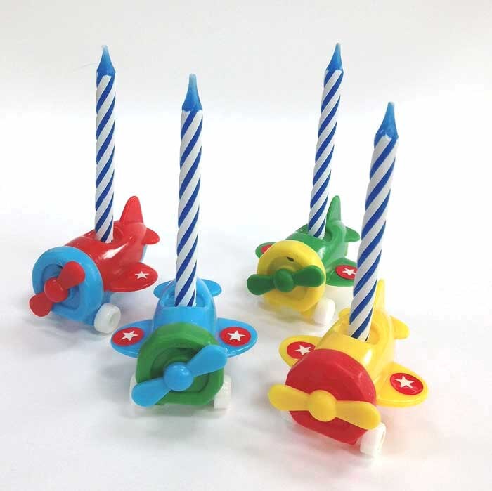 Airplane Candle Holders Plane Cake Toppers Pilot Birthday Etsy