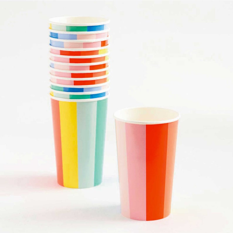 Glossy paper Cup. Color Cup. Cup sliced