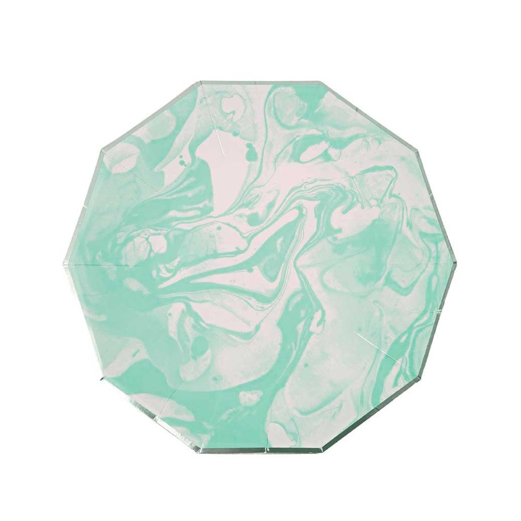 pastel green paper plates