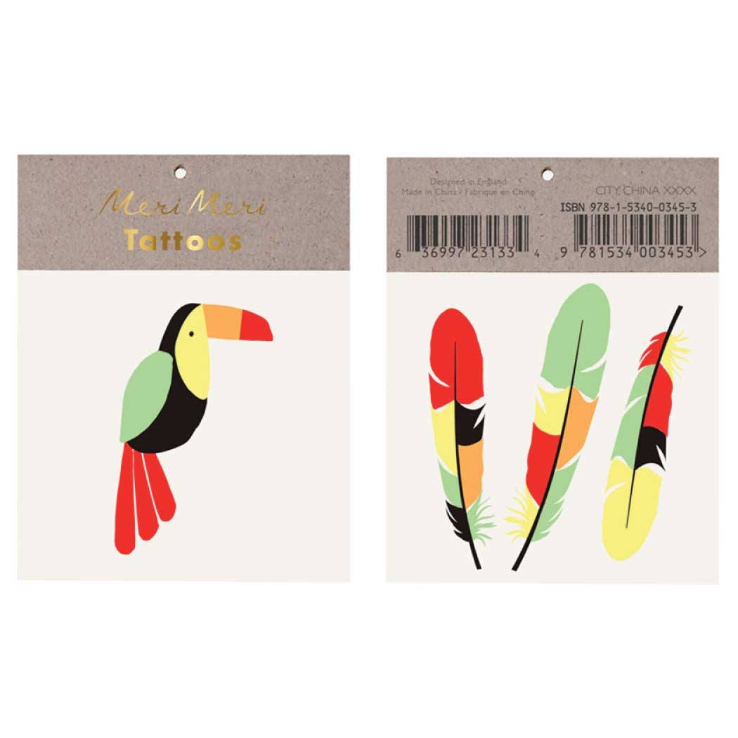 Toucan Tattoos Meri Meri Fake Tattoo Temporary Tattoo For Etsy
