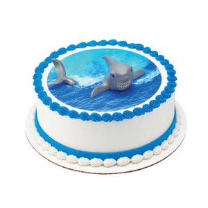 Shark Cake Topper (2 piece set), Great White Head and Tail Party Decoration