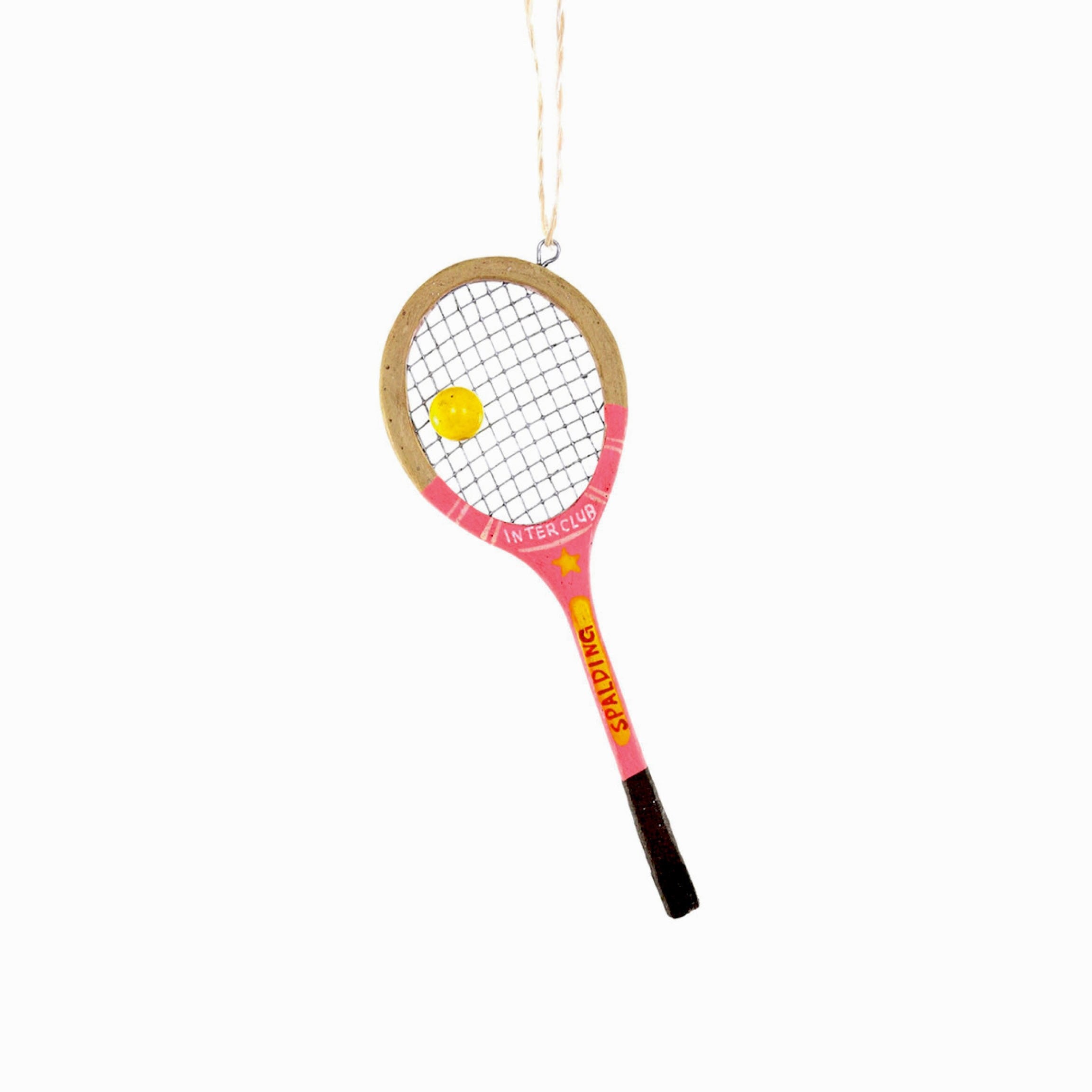 Tennis Racquet Ornament, Glass Racket Bauble