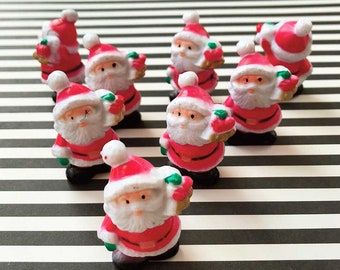 Little Santa Cake Toppers (8), Hollow Plastic Miniature Santa, Christmas Topper, Santa Claus, Christmas Cake Decoration, Xmas Decor