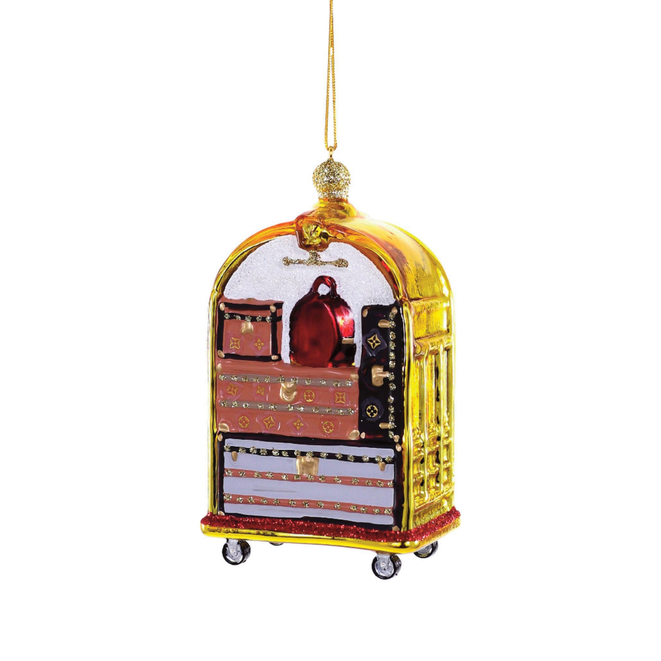 Luxury Hotel Luggage Cart Ornament New 2023 Cody Foster & Co 