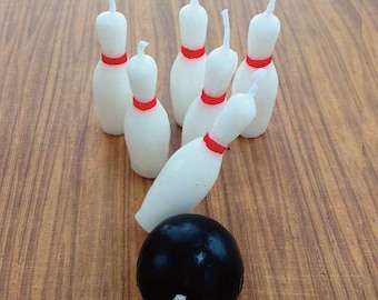 Bowling Pin Candles Cupcake Cake Toppers Bowling Ball Novelty Games Party Supplies Man Woman Birthday Candles
